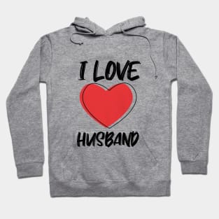 I Love Husband with Red Heart Hoodie